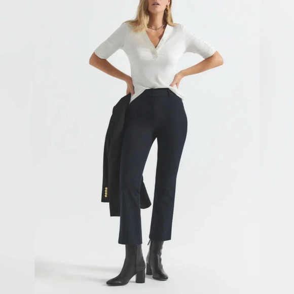 NEW Derek Lam CROSBY CROP FLARE TROUSER in Midnight blue - Picture 1 of 15
